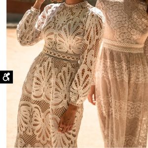 Bohme white lace overlay dress